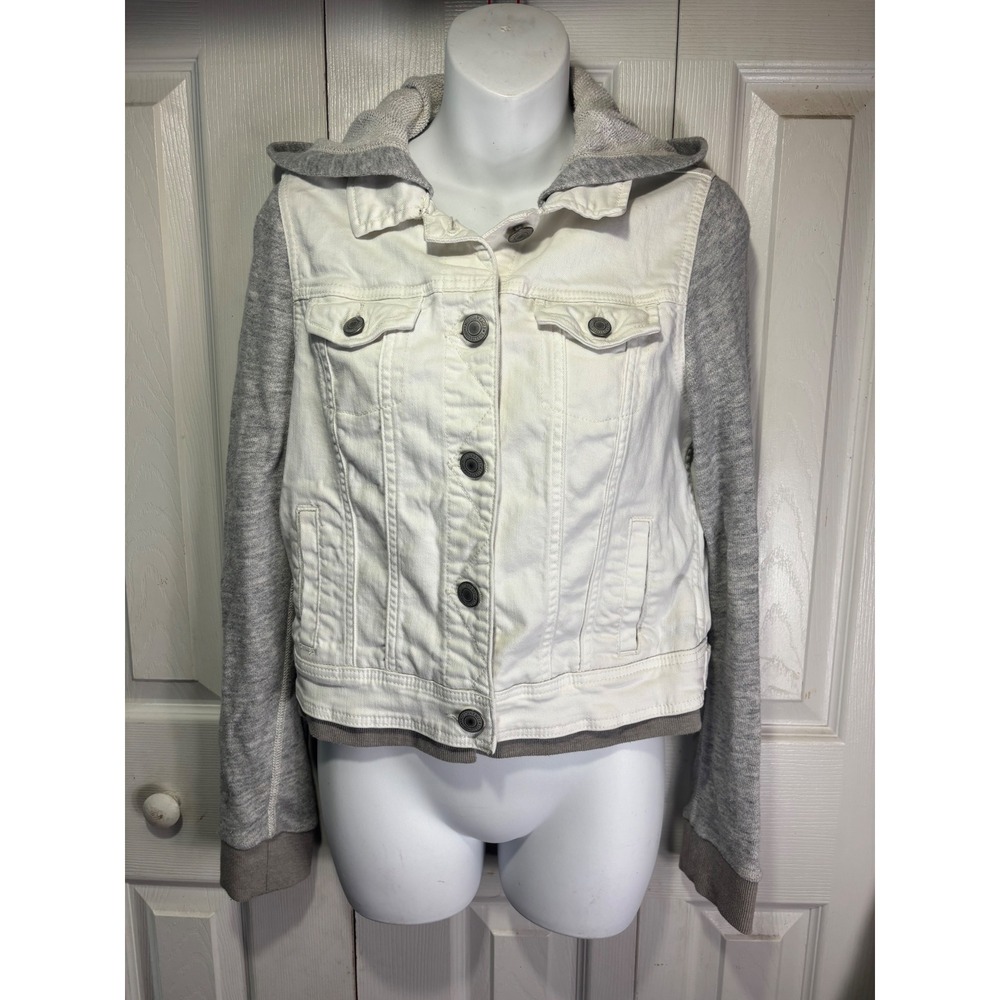 American‎ Eagle Denim Jacket Hoodie Long Sleeve Jean Jacket - Women's medium